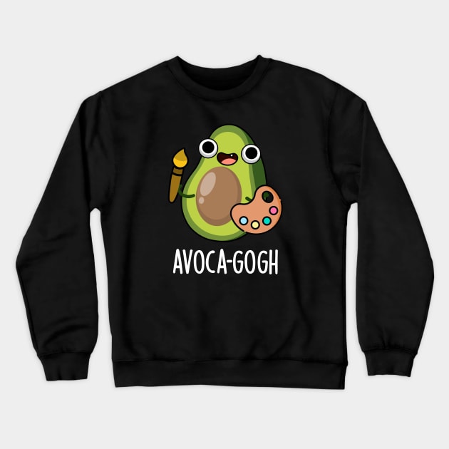 Avoca-gogh Cute Avocado Artist Pun Crewneck Sweatshirt by punnybone